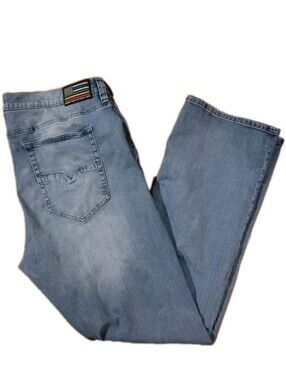 Howitzer Jeans Freedom Tactical Boot Cut Jeans Men's 42x34, Lt Blue USA Patriot